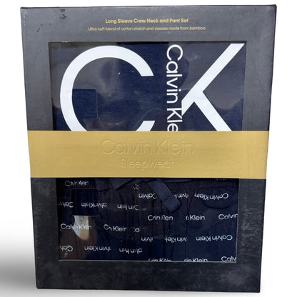 Calvin Klein Men's Sleepwear 2Pc Pajama Gift Set T-Shirt & Pants, Navy, Small