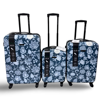 Bella Caronia 3 Piece Rolling Hardside Luggage Set - Royal Style Floral