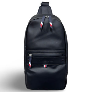 Tommy Hilfiger Men's Leo Logo Embossed Sling Backpack
