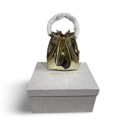 Jimmy Choo Bon Bon Mirror Bucket Bag Women's Gold