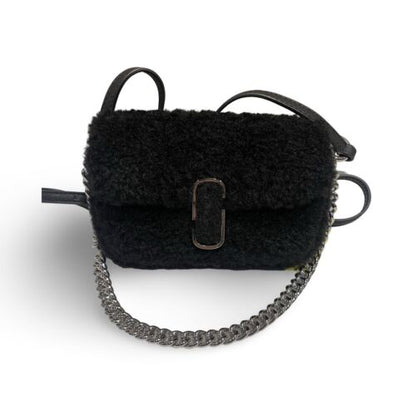 MARC JACOBS THE TEDDY J MARC MINI BLACK CROSSBODY BAG