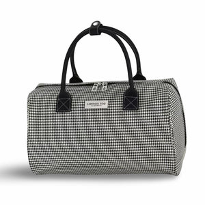 London Fog Cambridge 16" Classic Satchel - Black White Houndstooth