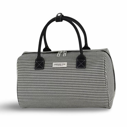 London Fog Cambridge 16" Classic Satchel - Black White Houndstooth