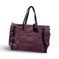 Badgley Mischka Rose XL Leather Tote Weekender Carry-On - Red Wine