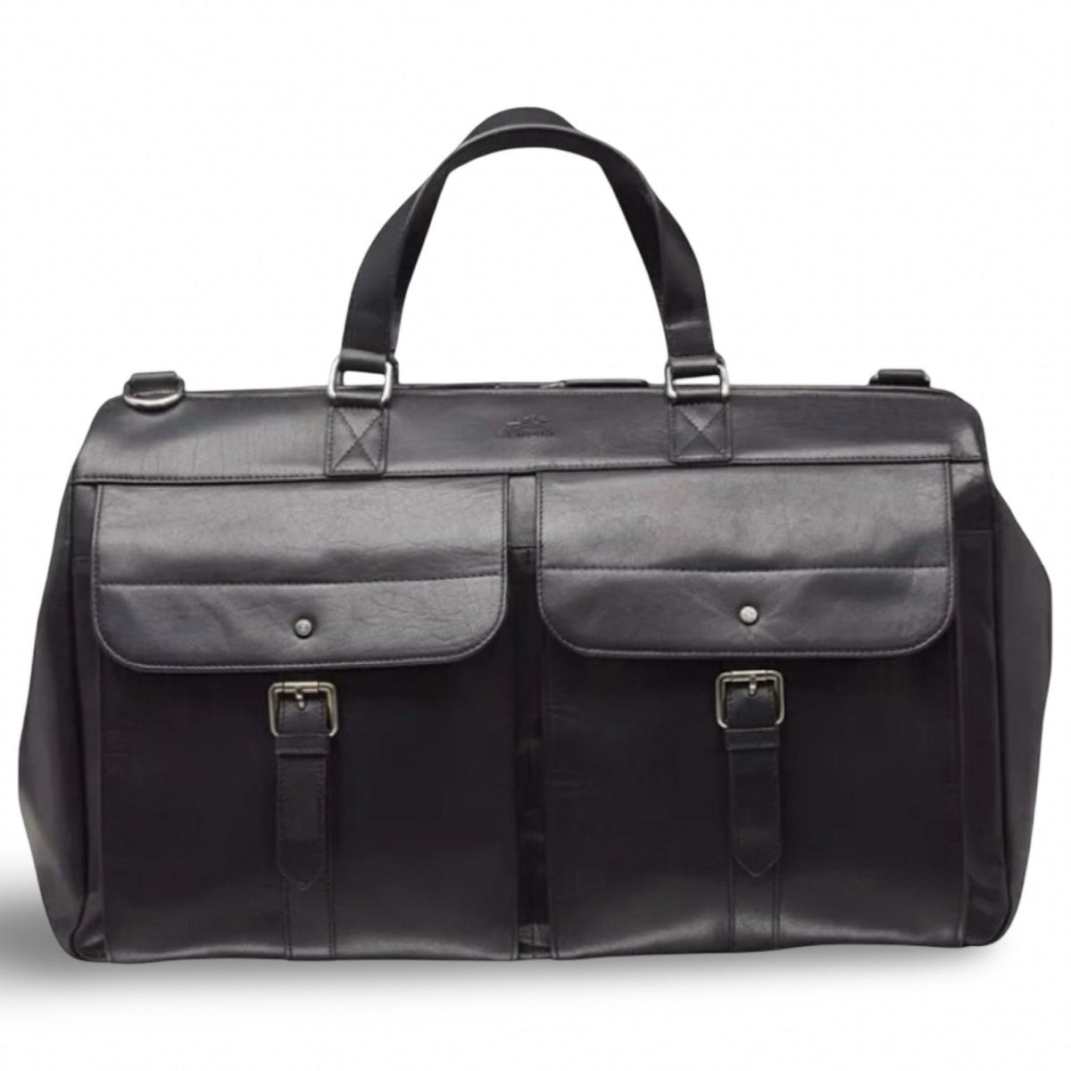 Mancini Men's Buffalo Dowel Rod Duffle Bag for Carry-On Travel - Black