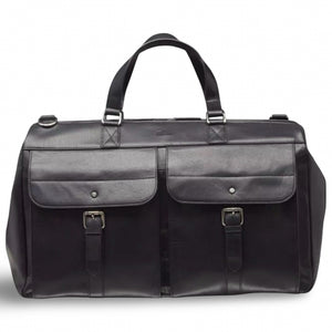 Mancini Men's Buffalo Dowel Rod Duffle Bag for Carry-On Travel - Black