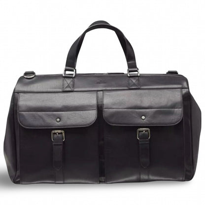 Mancini Men's Buffalo Dowel Rod Duffle Bag for Carry-On Travel - Black
