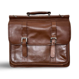 McKlein Double Compartment Leather Laptop Case USA Siamod - Brown