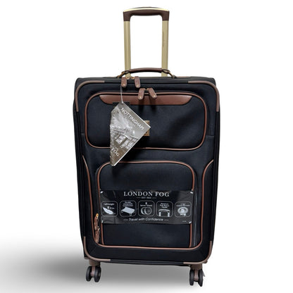 London Fog Nottingham Medium Expandable Softside Spinner - Black Chestnut