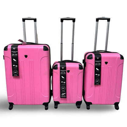 Travelers Club Chicago 5-Piece Hardside Luggage Set - Pink