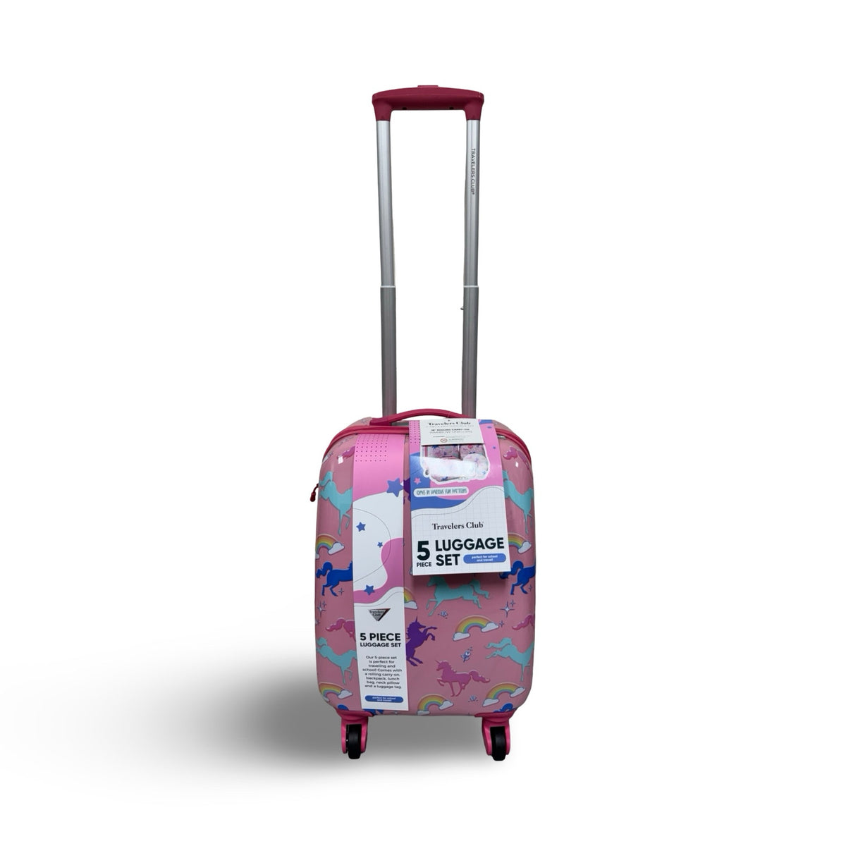 Travelers Club 5-Piece Kid's Carry-on Luggage Set - Rainbow Unicorn