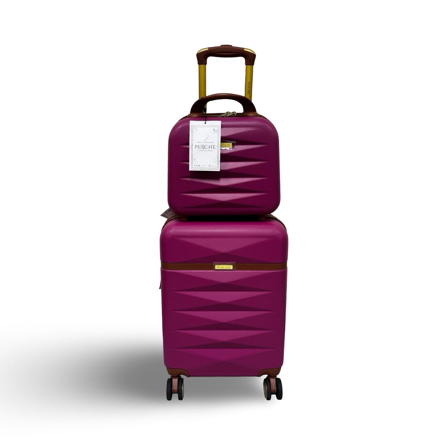 PUÍCHE Jewel Carry-on Cosmetic Luggage, Set of 2 – Magenta