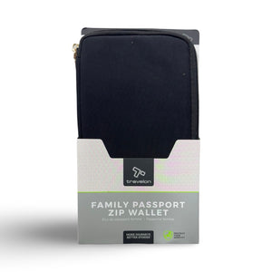 Travelon RFID Blocking Family Passport Zip Wallet - Black