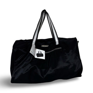 Adrienne Vittadini Black Haute Heritage Zip Fully Lined Duffel Bag