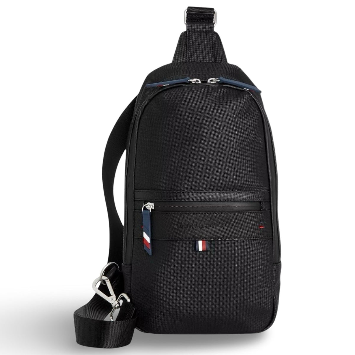 Tommy Hilfiger Men's Leo Logo Embossed Sling Backpack