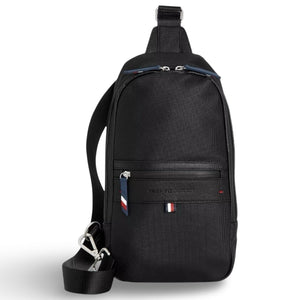 Tommy Hilfiger Men's Leo Logo Embossed Sling Backpack