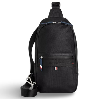Tommy Hilfiger Men's Leo Logo Embossed Sling Backpack