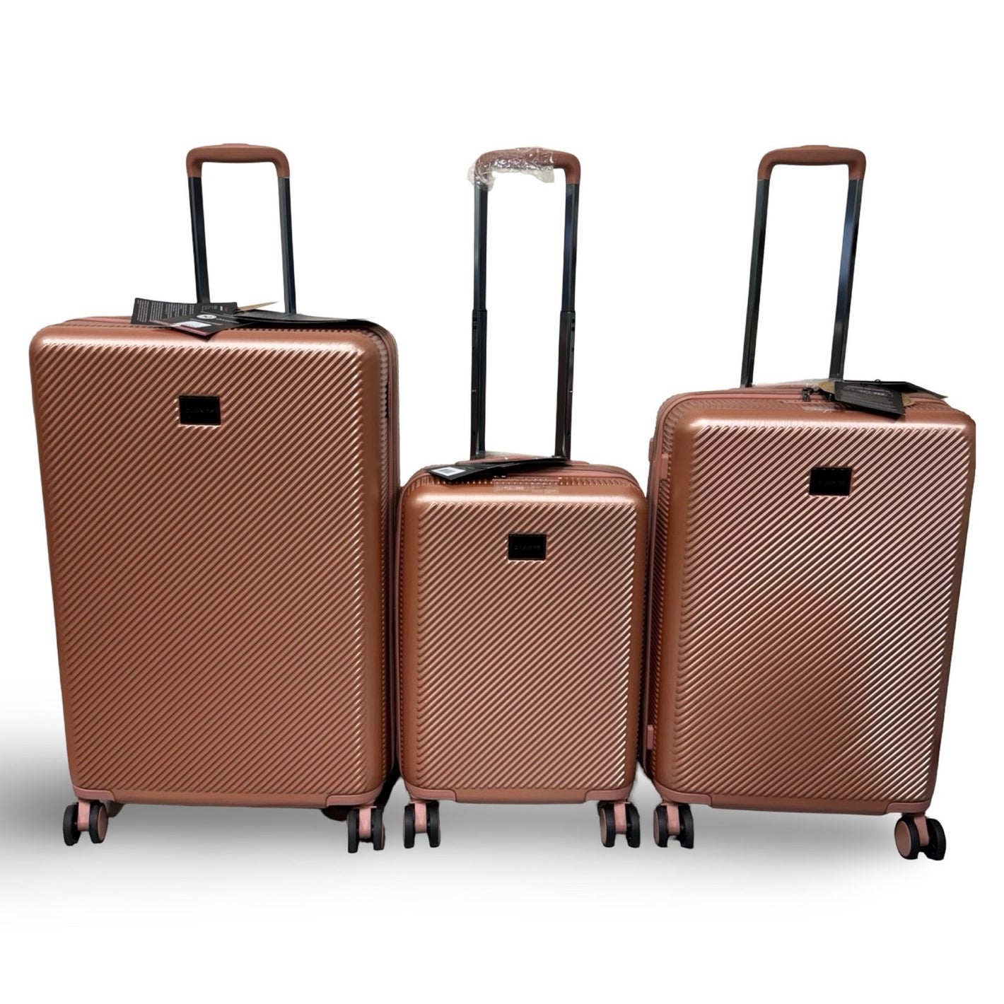 CHAMPS 3-Piece Iconic II Hardside Luggage Set – Rose Gold