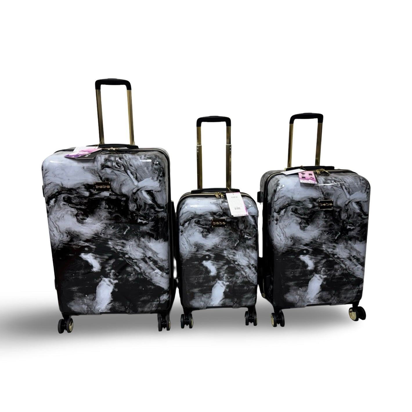 Bebe 3-Piece Hardside Luggage set - Black Marble