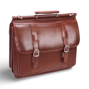 McKlein Double Compartment Leather Laptop Case USA Siamod - Brown