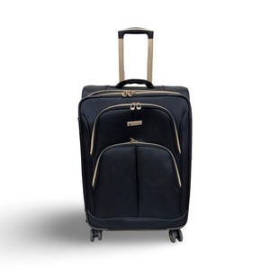 London Fog Yorkshire Expandable Softside Spinner Luggage - Black (Preowned)