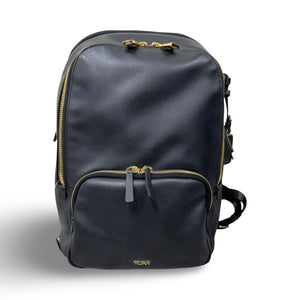 Tumi Voyageur Hannah Backpack - Black Leather With Gold Hardware