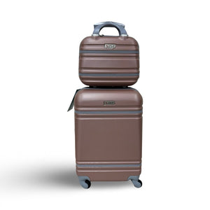 AMKA Varsity 2-Pc. Carry-On Hard side Cosmetic Luggage Set - Rose Gold