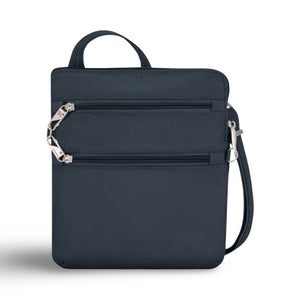 TRAVELON Anti-Theft Classic Slim Double Zip Crossbody- Midnight