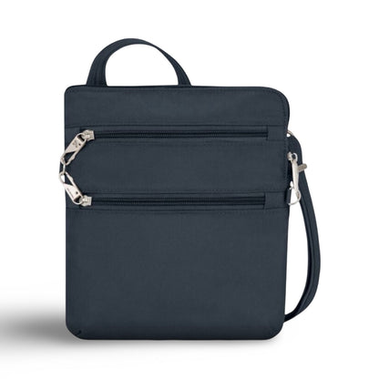 TRAVELON Anti-Theft Classic Slim Double Zip Crossbody- Midnight