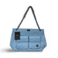 Badgley Mischka Diana Faux Leather Tote Weekender Travel Bag - Light Blue