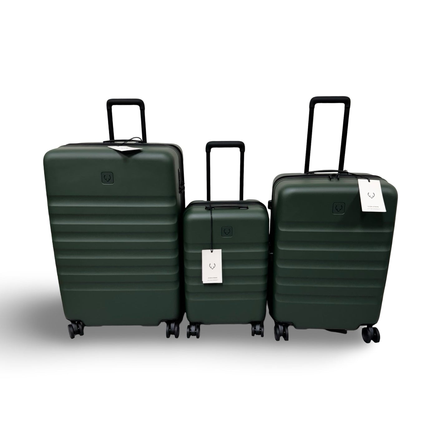Antler Icon Stripe Expandable 3 Piece Luggage Set - Green