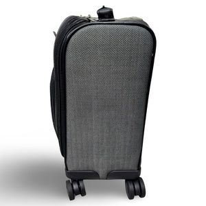Hartmann Herringbone Deluxe Underseat Carry On Spinner - Black Herringbone