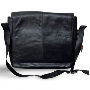Siamod San Francesco Leather Messenger Bag - Black