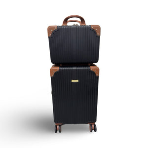 PUÍCHE Trésor Carry-on Vanity Trunk Luggage, Set of 2, Black.