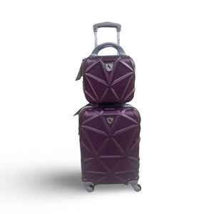 AMKA Gem 2-Pc. Carry-On Hardside Cosmetic Luggage Set - Purple