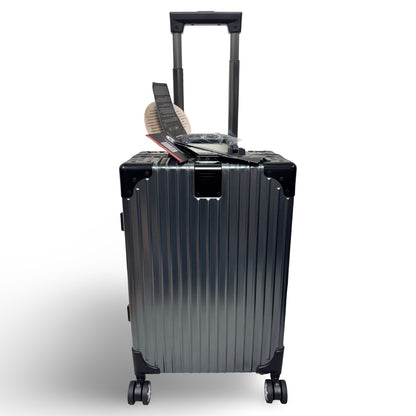 CHAMPS Elite 20” Aluminum Hardside Carry-on Spinner Luggage, Gray