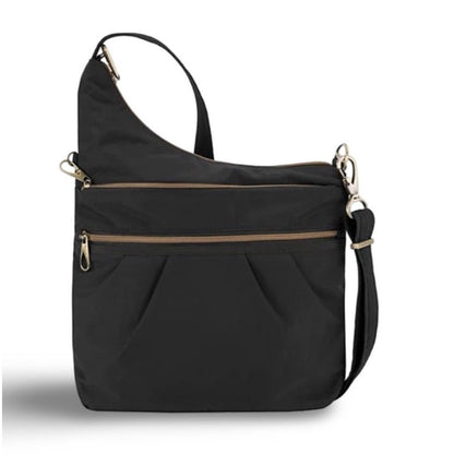 TRAVELON Anti-Theft Signature 3 Compartment Crossbody – Black