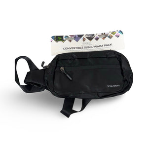 TRAVELON World Travel Essentials Convertible Sling/Waist Pack - Black