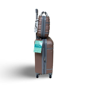 AMKA Varsity 2-Pc. Carry-On Hard side Cosmetic Luggage Set - Rose Gold