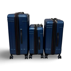 Solite Asher 3-Piece Expandable Spinner Luggage Set - Blue