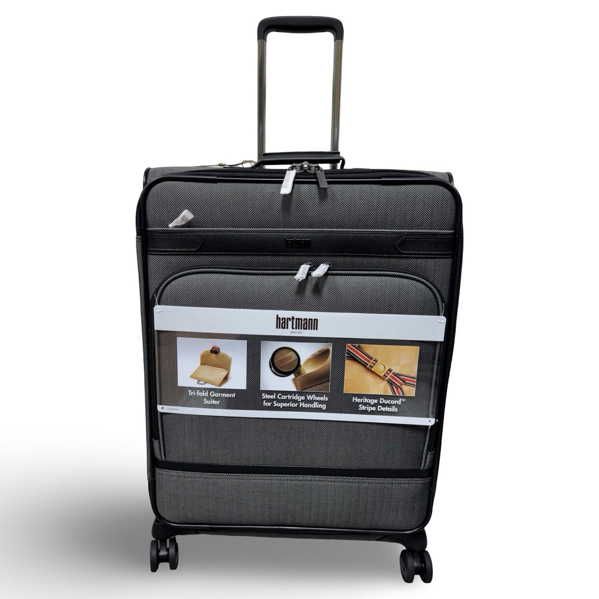 Hartmann Herringbone Deluxe Medium Journey - Black Herringbone