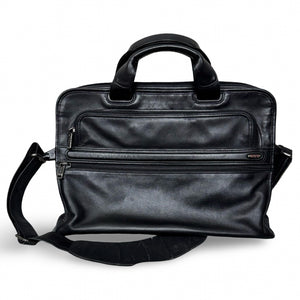 TUMI Leather Briefcase Laptop Bag - Black (Preowned)