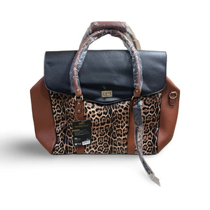 BADGLEY MISCHKA Leopard Travel Tote Weekender Bag- LEOPARD