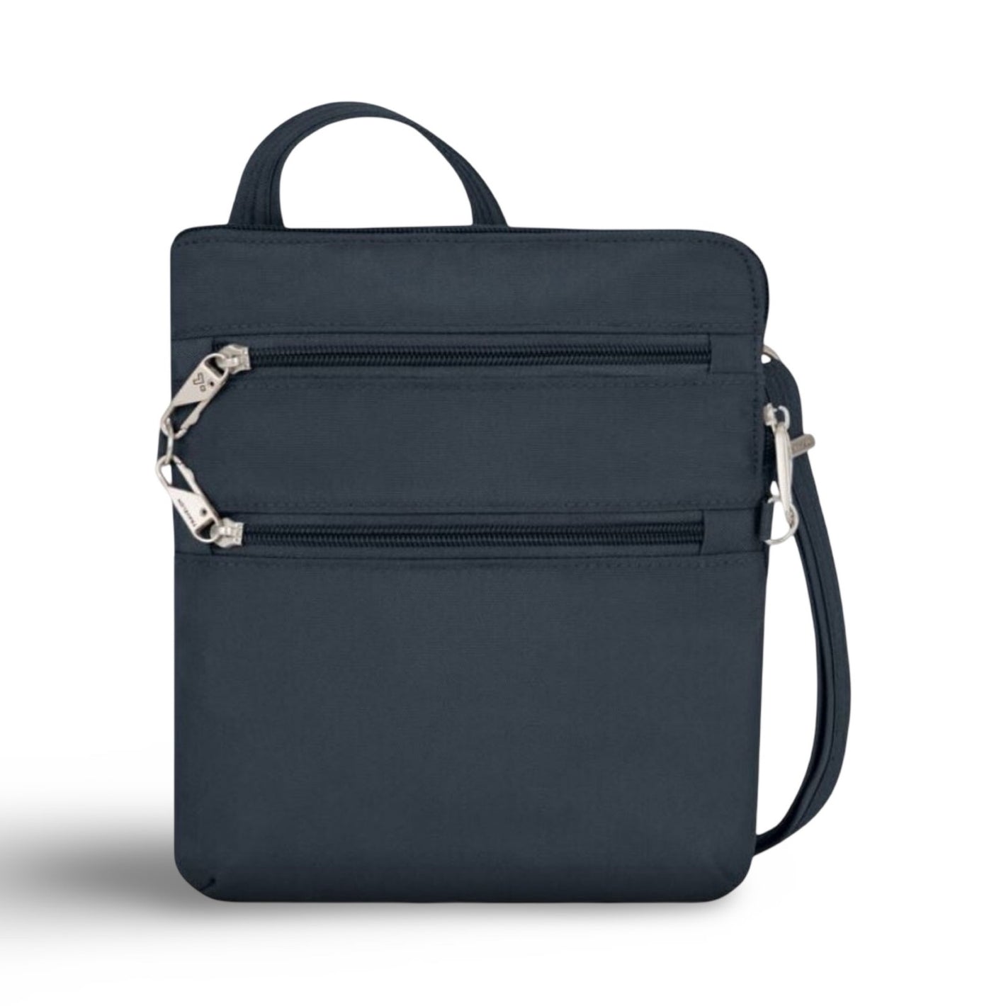 TRAVELON Anti-Theft Classic Slim Double Zip Crossbody- Midnight