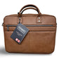 Samsonite Classic Leather Slim Brief - Cognac