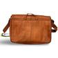 Kenneth Cole Reaction Colombian Leather Crossbody 15.6" Laptop Bag - Cognac