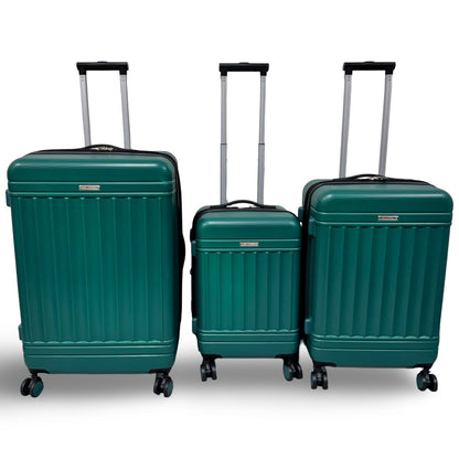 Solite Asher 3-Piece Expandable Spinner Luggage Set - Green