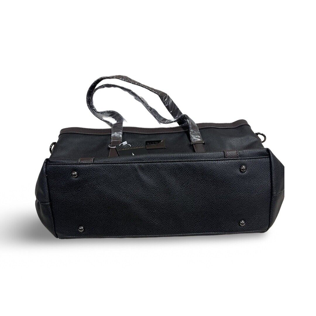 BADGLEY MISCHKA Anna Faux Leather Tote Weekender Travel Bag - Black BADGLEY MISCHKA Anna Faux Leather Tote Weekender Travel Bag - Black