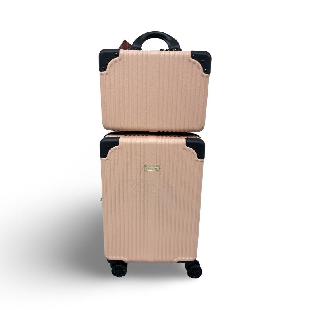 PUÍCHE Trésor Carry-on Vanity Trunk Luggage, Set of 2 - Blush