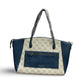 BADGLEY MISCHKA Caroline Women's Tote Weekender Travel Bag- CHAMPAGNE-NAVY